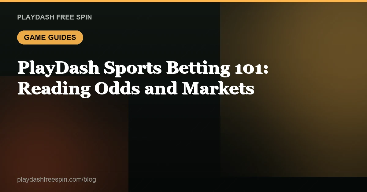 PlayDash Sports Betting 101: Reading Odds and Markets