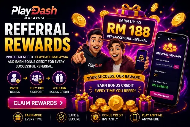 PlayDash referral rewards: earn bonus credit for every successful referral
